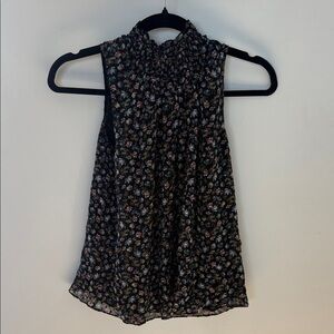 Rebecca Taylor Black and Blue Floral Top